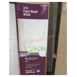 2" Faux Wood Blind, White 59" W x 72" L
