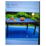 Black expandable rectangle metal table