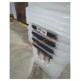 4 Sterilite 30 qt clear totes with lids