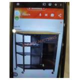 Utility cart with wine racks on side