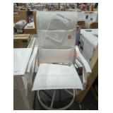White outside swivel chair