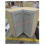 Gray lazy Susan corner cabinet