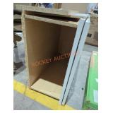 White cabinet damaged