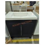 Navy  Bathroom Vanity White Counter Top