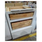 24" x 24" x 34.5" white 3 drawer cabinet base