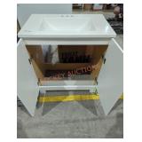 White single sink cabinet handles not included