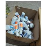 Box full of spray bottles