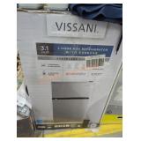 Vissani 3.1 cu ft 2 door mini fridge with freezer