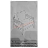 Teak Finish Arm Chair With Beige Cushion