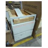 White vanity missing top damaged