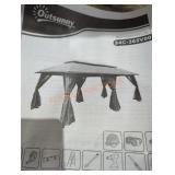 Outsunny 10" x 20" outdoor beige gazebo