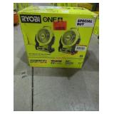 RYOBI 18V Hybrid 7.5" Fan 2 pack, Tool Only