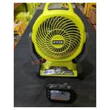 RYOBI 18V 7.5"  Hybrid Fan With 2 Ah Battery