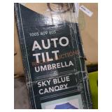 Hampton Bay Auto Tilt Umbrella Sky Blue