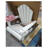 White wooden outdoor deck chair