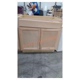 Natural Wood Base Cabinet w/Drawer