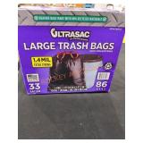 Large Trash Bags 33 Gallon 86 Bags