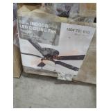 52" indoor led ceiling fan black finish