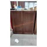 2 Door Dark Brown Wall Hanging Cabinet