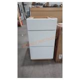White 3 Drawer Cabinet Has Some Damage
