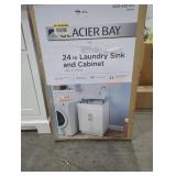 Glacier Bay 24" Laundry Sink + Cabinet, White
