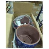 Skid full of 8" blue flower pots 2 packs