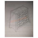 3-Mirrored Drawers Nightstands Bedside Table