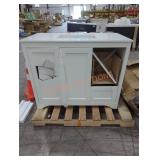 White Vanity w/ White Top (Has Damage)