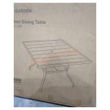 Outdoor Steel Dining Table W/ Hole For Umbrella