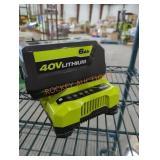 Ryobi 40v 6 ah battery and charger
