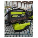 Ryobi 40v 6 ah battery and charger