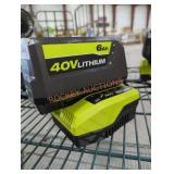 Ryobi 40v 6 ah battery and charger