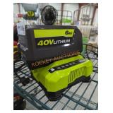 Ryobi 40v 6 ah battery and charger