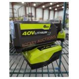 Ryobi 40v 6 ah battery and charger