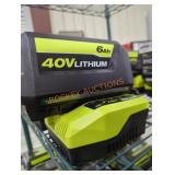 Ryobi 40v 6 ah battery and charger