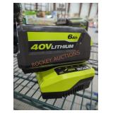 Ryobi 40v 6 ah battery and charger