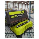Ryobi 40v 6 ah battery and charger