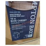 Hampton Bay 15" x 35" x 23.7" gray base cabinet