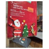 3 piece Yuletide lane led Santa deer and tree