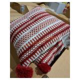 20" Woven Square Pillow, Color: Chili, Quantity 8