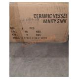 Square Ceramic Vessel Vanity Sink 20.3" x 20.3" x