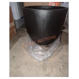 Luxen Home Round Black Planter, Medium