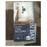 Hampton Bay 2 Light Wall Sconce Matte Black