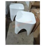 (2) White Patio End Stands