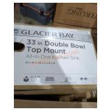 Glacier Bay 33" Double Bowl Top Mount