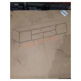 70" MCM Simple Wood TV Stand- Dark Walnut