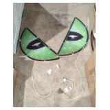 Purple Lighted Spooky Eye Window Silhouettes