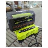 Ryobi 40v 6 ah battery and charger