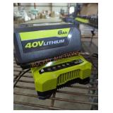 Ryobi 40v 6 ah battery and charger