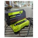 Ryobi 40v 6 ah battery and charger